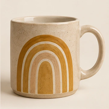 Desert Arch Mug, Ochre painted stoneware