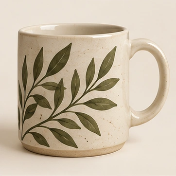 Olive Reverie Mug, Olive painted stoneware