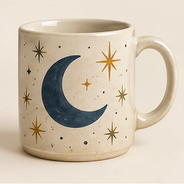 Indigo Moon Mug, Indigo painted stoneware